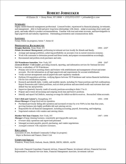 resume format  resume format not chronological