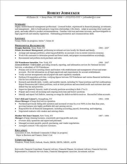 job resumes examples. A sample chronological resume