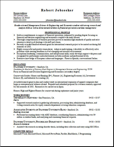 examples of cv. Sample CV Resume