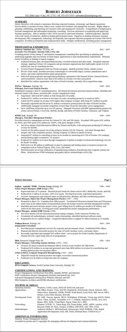 Sample Executive Resume