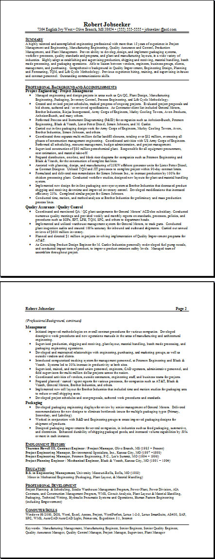 sample management resume : manager sample resume