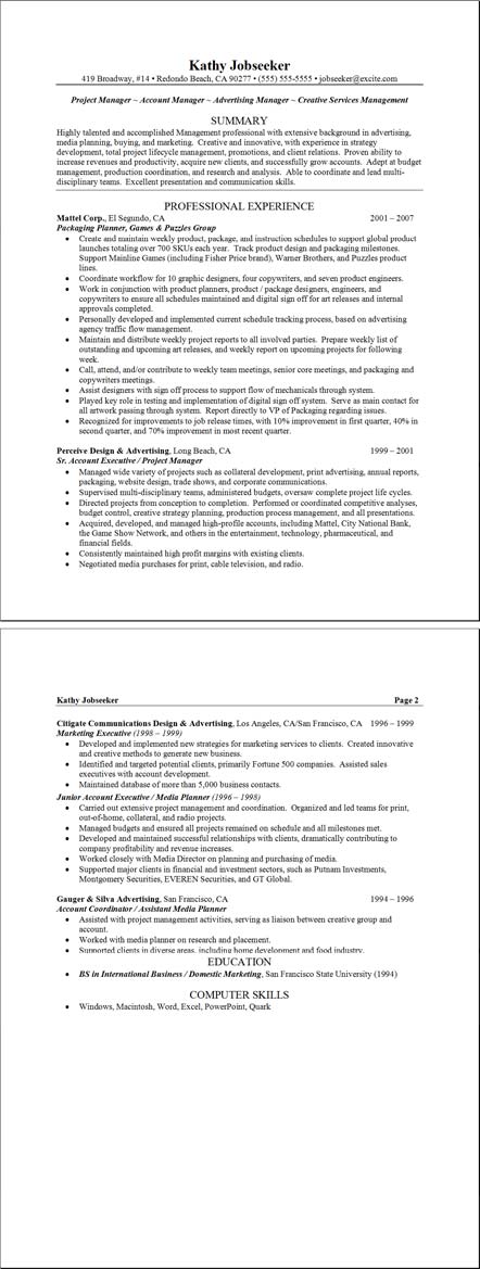 sample project manager resume : project manager resume examples