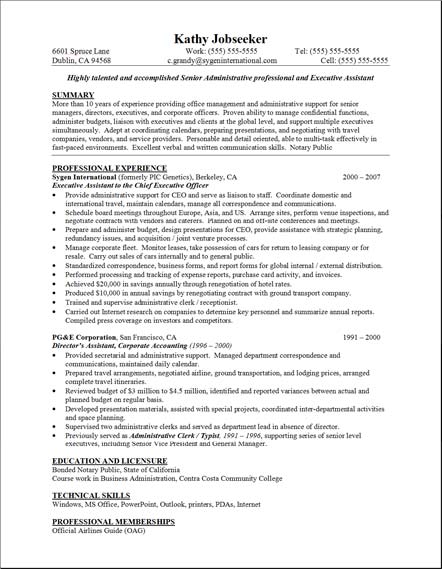 sample resume assistant