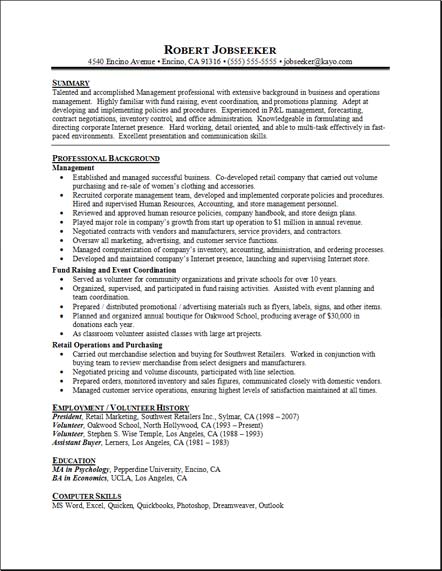 resume objective examples. Sample Resume Example