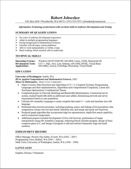 sample resume graduate : entry level resume sample