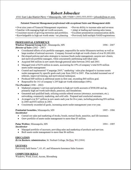 Sample Resume Letter