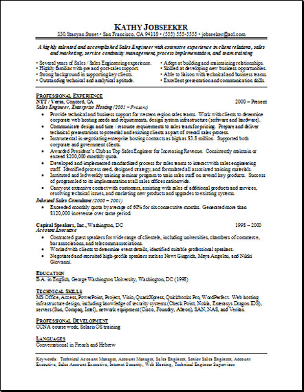 example of resumes objectives. Sample Resume Sales