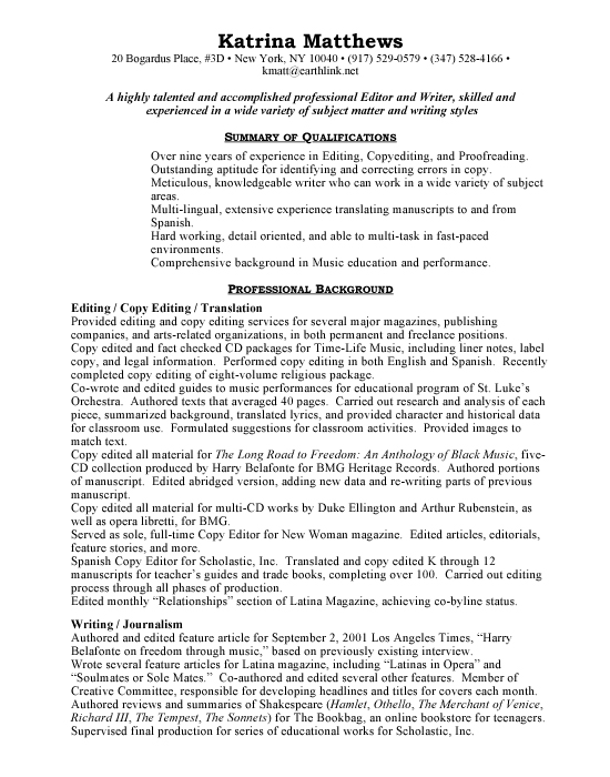 basic resume examples. Editor Sample Resume