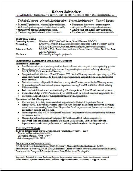 example of resume. Sample functional resume