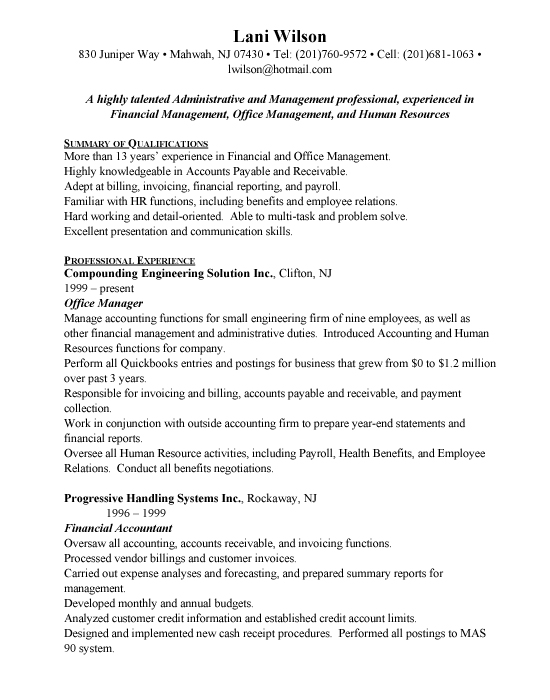 office management sample resume office management sample resume