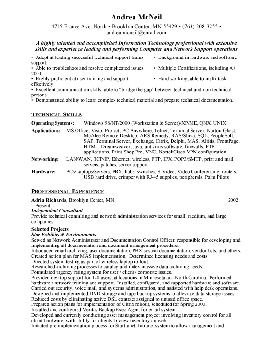 Technical Supervisor Sample Resume Technical Supervisor Sample Resume