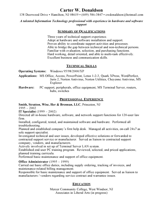 Desk help objective resume