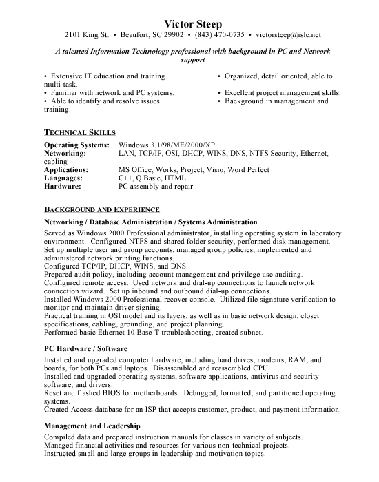 Network Administrator Sample Resume Network Administrator Sample Resume
