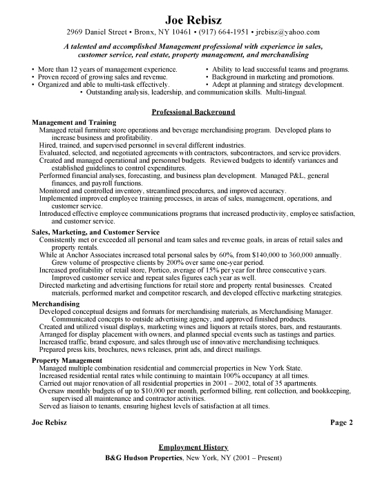 Manager Resume Sample