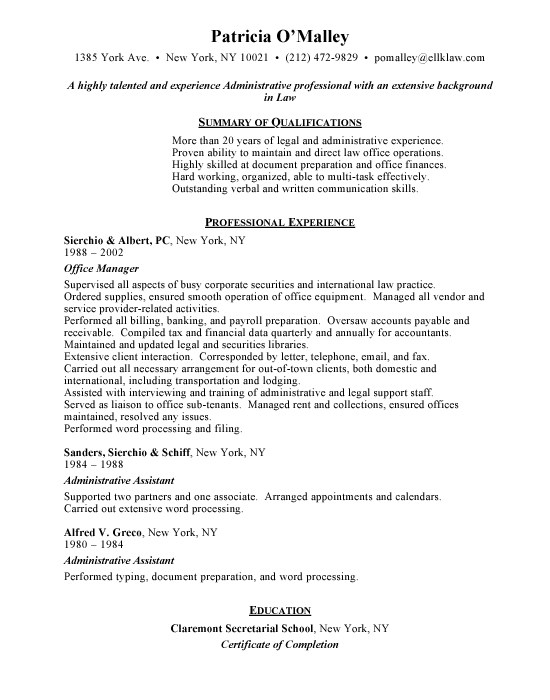 Office Manager Resume Sample