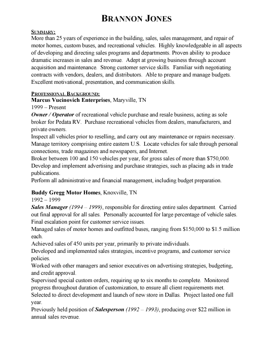 resumes samples. Sales Resume Sample | Example