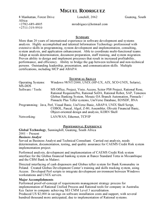 sample resume templates. Sample Resume Template