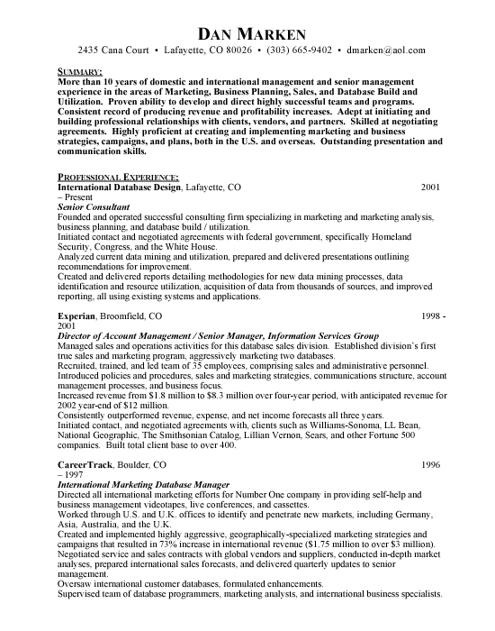 Senior Consultant Sample Resume Template Example