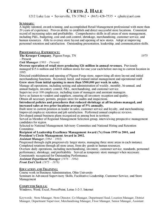 Grocery Store Manager Sample Resume Template Example Grocery Store Manager Sample Resume Template Example